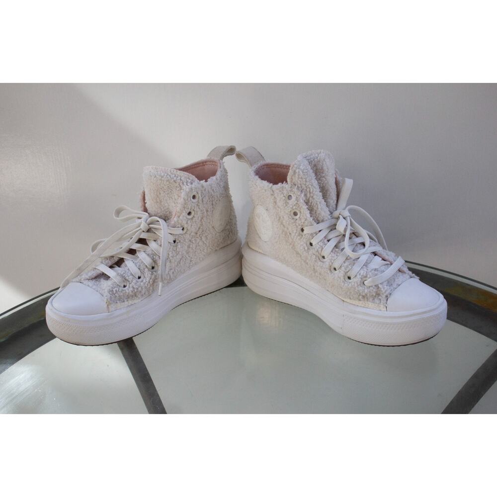Chuck Taylor All Star Move High Perfect Is Not Perfect Egret 573074C Size 5.5 - Picture 4 of 11